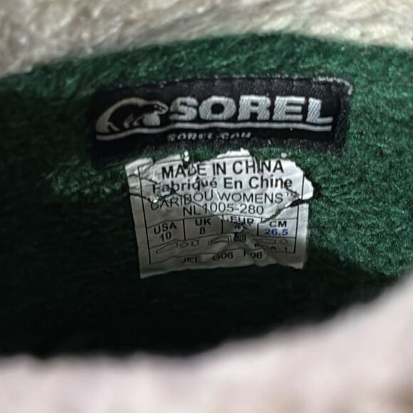 Sorel Caribou Buff Tan Black Waterproof Lace Up Boots B94 - Picture 11 of 11